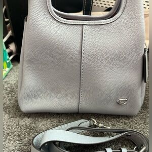 Coach Pebble Leather Lana 23 Bag in Light Gray